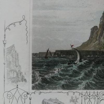 Mapa antiguo siglo XIX Gibraltar Desconocido