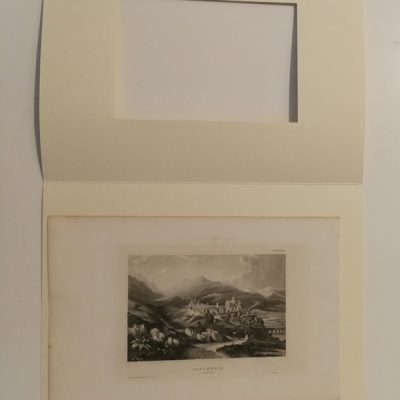 Grabado antiguo siglo XIX Plasencia Hidlburghausen