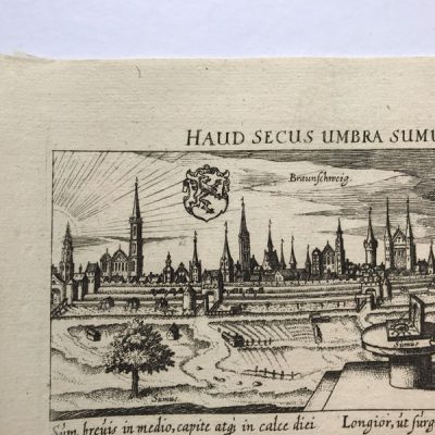 Grabado antiguo Alemania 1635 Braunschweig