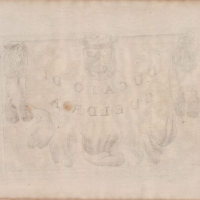Grabado antiguo siglo XVIII Ducado Güeldres Paises Bajos Coronelli