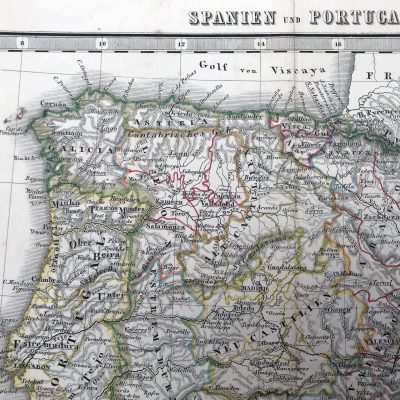 Mapa antiguo siglo XIX España Von Majer