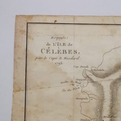 Mapa antiguo Islas Celebes s.XVIII D. Woodard