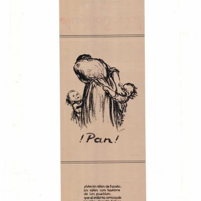 Cartel Publicitario Antiguo Auxilio Social !Pan! [1936-1939] St Frank