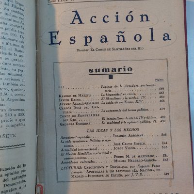 Revista Acción Española. Números 11 y 17 ( 2 Revistas)