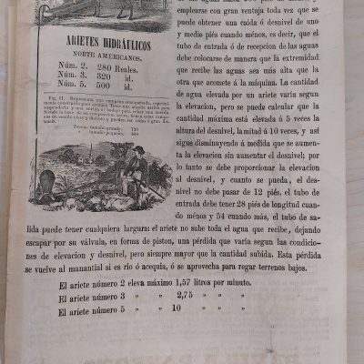 Folleto antiguo publicitario Siglo XIX [1850] Bombas hidráulicas manuales David B. Parsons