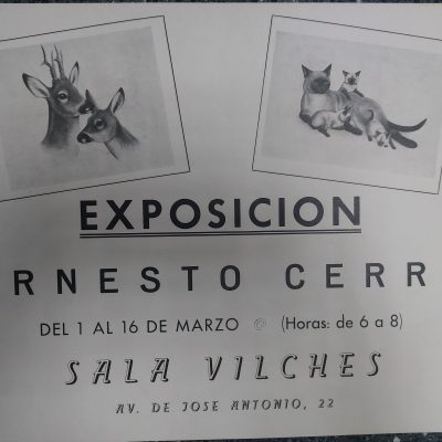 Cartel antiguo Siglo XX [1960] Exposición Ernesto Cerra Sala Vilches