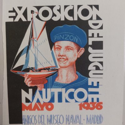 Cartel antiguo Siglo XX 1936 Exposición del juguete náutico. Amigos del Museo Naval Madrid