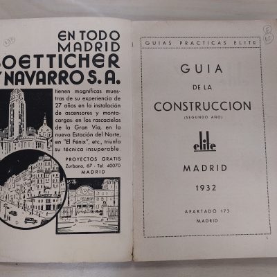 Libro antiguo Siglo XX 1932 Guía de la construcción Madrid