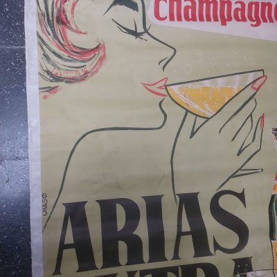 Cartel Antiguo Siglo XX 1962. Sidra, Champagne Arias Extra. Vilaso