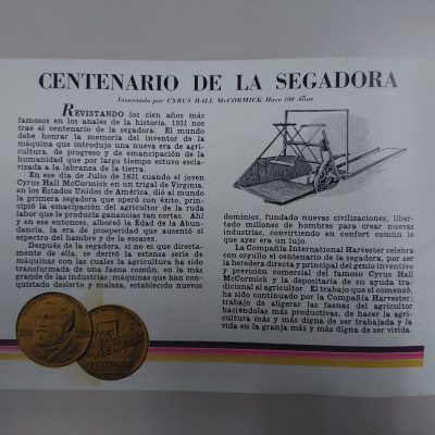 Folleto antiguo Siglo XX [1931] Centenario de la segadora McCormick Maquinaria agrícola