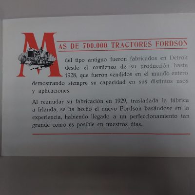 Folleto antiguo Siglo XX [1930] Fordson. Maquinaria agrícola. Tractores.