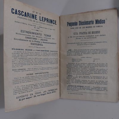 Libro antiguo Siglo XX [1900] Pequeño diccionario de los primeros cuidados que deben darse a los enfermos