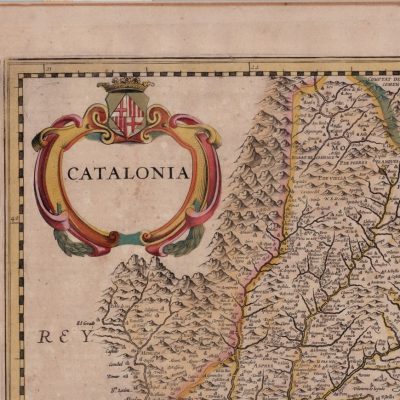 Mapa antiguo siglo XVII Catalonia Cataluña Catalunya [1647] Johannes Janssonius