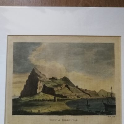 Extremadamente raro grabado británico Peñón Gibraltar(1785)Estrecho, Cádiz, Línea, Andalucía. SigloXVIII