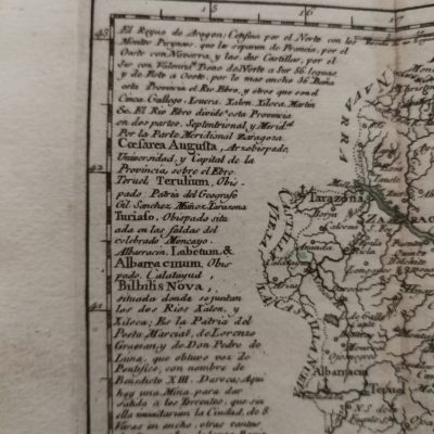Mapa de Aragón.Atlas Geográfico del Reino España y Islas adyacentes. Tomás López.1757