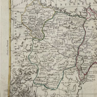 Mapa antiguo siglo XVIII Cataluña, Navarra Aragon 1760-1780 Zatta