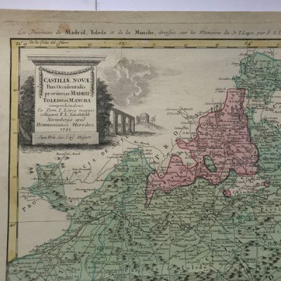 Mapa antiguo siglo XVIII Castilla Mancha Nueva Madrid 1789 F.L. Güssefeld – Homann Heredes