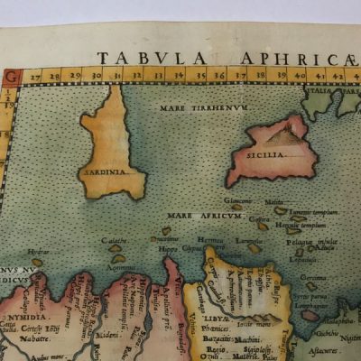 Mapa antiguo siglo XVI Libia Egipto Corcega Cerdeña 1562 – Ptolomeo Moleto Magini