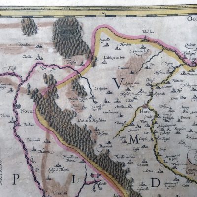 Mapa antiguo siglo XVII Vermandois. Francia. 1636 Jan Jansson