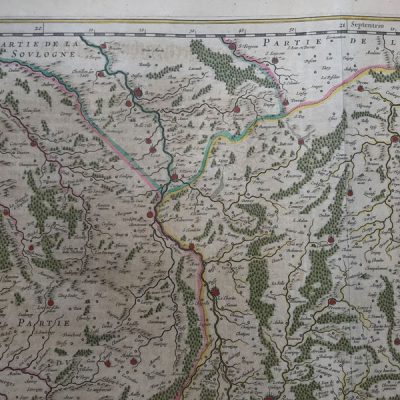 Mapa antiguo siglo XVII Francia Nevers 1644 Willem & J. Blaeu – Willem & J. Blaeu