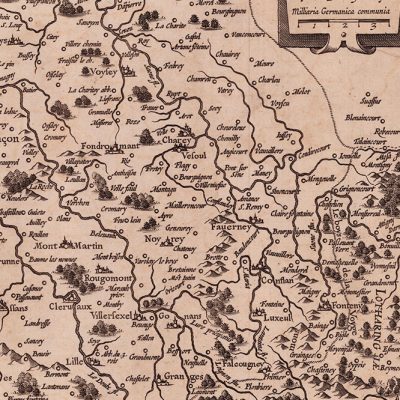 Mapa antiguo siglo XVII Franco Condado Borgoña Francia [1660] – Jan Jansson