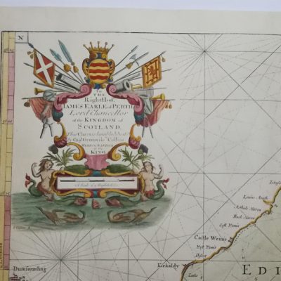 Carta nautica siglo XVIII Edimburgo Escocia Reino Unido Gran Bretaña 1774 J Earle Perth G Collins