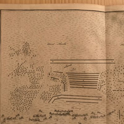 Mapa antiguo siglo XVIII Battle of Wynendale Flandes Bélgica 1744 Basire Tindal Rapin