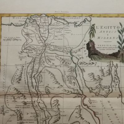 Mapa antiguo siglo XVIII L’Egitto Antico e Moderno Egipto 1784 Zatta