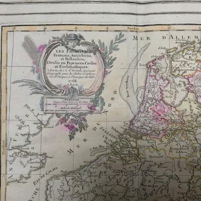 Mapa antiguo s XVIII Paises Bajos Bélgica Luxemburgo 1766 – De la Tour – Desnos