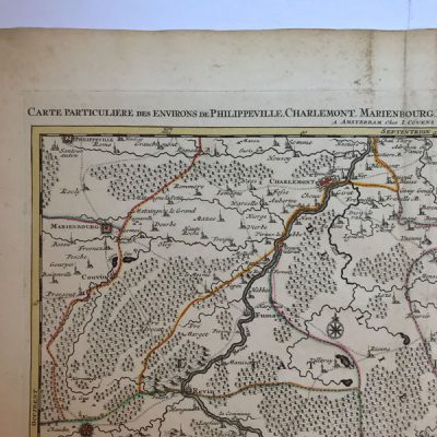 Mapa antiguo siglo XVIII Charlemont Belgica 1730 – Covens Mortier