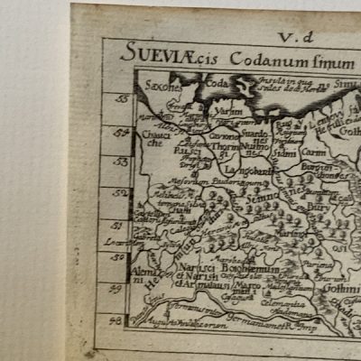 Mapa antiguo siglo XVIII Sueviæ Suabia Alemania Mar Báltico 1702 – Müller