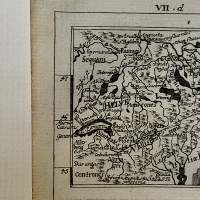 Mapa antiguo siglo XVIII Suiza 1702 – Müller