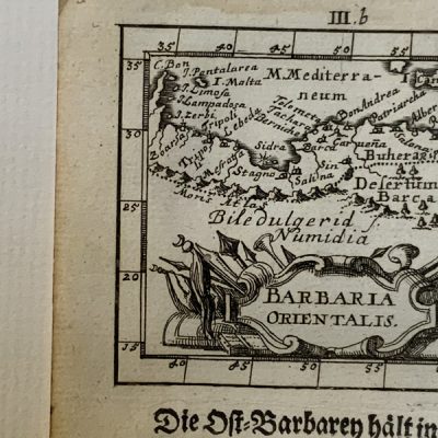 Mapa antiguo siglo XVIII África Norte Libia Egipto Barbaria Orientalis 1702 – Müller