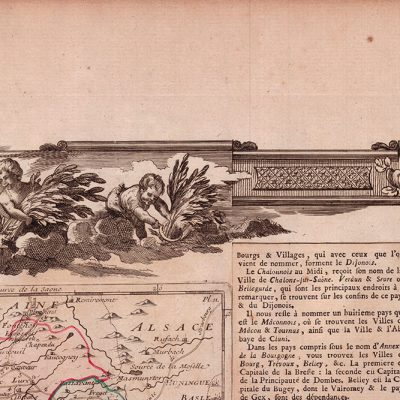 Mapa antiguo siglo XVIII Borgoña Franco Condado 1771 dated – De La Tour Desnos