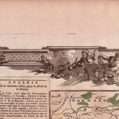 Mapa antiguo siglo XVIII Orleans Anjou Tours Francia 1771 dated – De La Tour Desnos