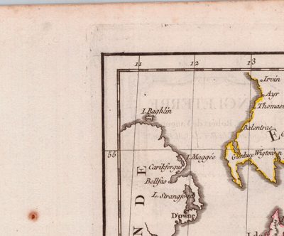 Mapa antiguo siglo XVIII Gales Inglaterra Gran Bretaña Reino Unido 1762 Datado – Vaugondy
