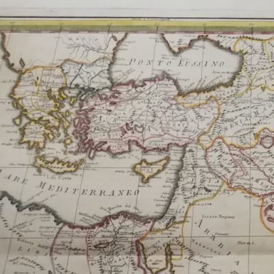 Mapa antiguo siglo XIX Egipto Siria Grecia Chipre Tierra Santa Arabia 1800 Cassini
