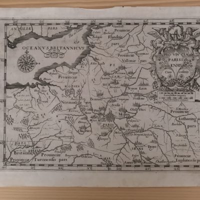 Mapa antiguo siglo XVII PROVINCIA PARISIENSIS Provincia Parigi Ile Francia Paris Montecalerio [1640]