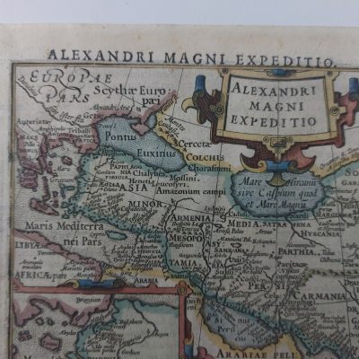 Mapa antiguo S.XVII 1607 Oriente Próximo y Medio Alexandri Magni Expeditio