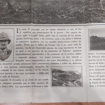 CARTEL LA TOMA DE JERUSALÉN: LA CIUDAD SANTA ES ARREBATADA A LOS TURCOS. I PRIMERA GUERRA MUNDIAL (1914-1918)