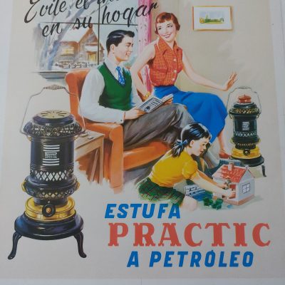 Reproducción Cartel Prueba imprenta Estufa Practic a petróleo Hogar Colección Carlos Velasco