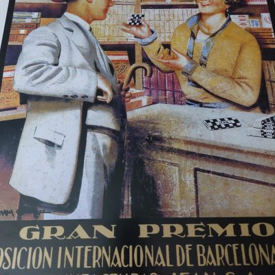 Reproducción Cartel Gran Premio Exposición Internacional Barcelona 1929 Manufacturas Jean Colección Carlos Velasco