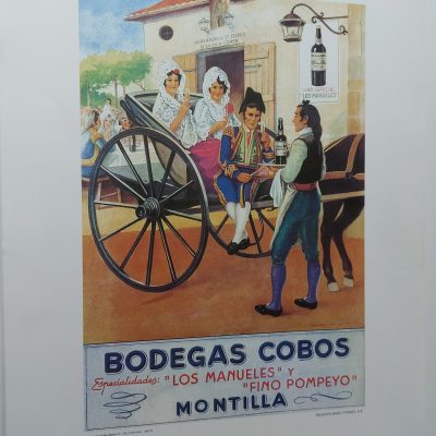 Reproducción Cartel Bodegas Cobos Vino Los Manueles Montilla Colección Carlos Velasco