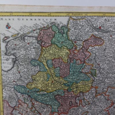 Mapa antiguo Siglo XVIII Westfalia Alemania Matthäus Seutter