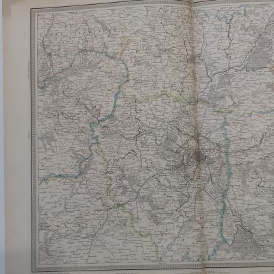 Mapa antiguo Siglo XIX Environs de París Nord