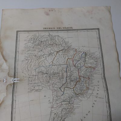 Mapa antiguo Siglo XIX Imperio del Brasil América Pablo Alabern