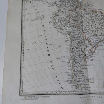 Mapa antiguo Siglo XIX 1831 DATADO América Meridional Sudamérica Domingo Estrue