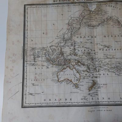 Mapa antiguo Siglo XIX 1831 DATADO Oceania Australasia Polynesia Pablo Alabern