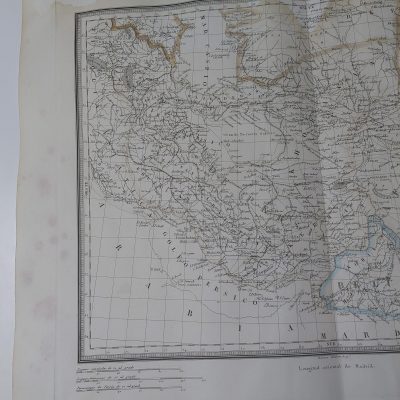 Mapa antiguo Siglo XIX Persia Afghanistan Beluchistan Pakistán Irán Ramon Alabern