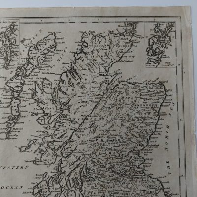 Mapa antiguo siglo XIX Escocia 1820 Topham